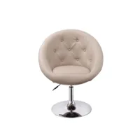 fauteuil oeuf capitonné design cuir pu chaise bureau marron clair fal09003