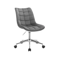 tabouret de bureau à roulettes-chaise de bureau-tabouret de travail en velours-gris foncé