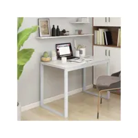 bureau d'ordinateur  bureau informatique blanc 110x60x73 cm aggloméré meuble pro frco12189