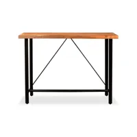 table cuisine - table de bar bois massif d'acacia 150x70x107 cm