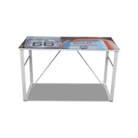 bureau table meuble travail informatique rectangulaire unique helloshop26 0502067
