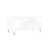 table de salon blanc 90x49x45 cm bois d'ingénierie