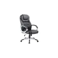 pref - fauteuil de bureau confortable accoudoirs - hauteur 112 - 120 cm - assise + dossier cuir écologique - fonction tilt - noir