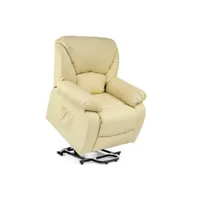 ecode fauteuil de massage releveur chamonix, fauteuil elévateur électrique 160º, fonction de chauffage, programmes automatiques, massage ondulant, a ++, eco-8590up b (beige) eco-8590up b