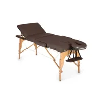 klarfit mt 500 table de massage pliante en mousse fine 210 cm - charge 200 kg - marron