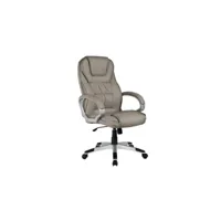 pref - fauteuil de bureau confortable accoudoirs - hauteur 112 - 120cm - assise + dossier cuir écologique - fonction tilt - gris