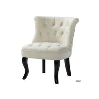 petit fauteuil crapaud velours chaise de coiffeuse chaise cuisine rembourrée avec pieds noirs pour salle à manger, salon, entrée & chambre, beige