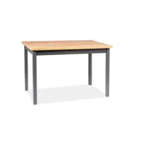 aram - table de cuisine design style scandinave - 120x68x75 cm - plateau en mdf laminé - cadre solide en mdf - chêne