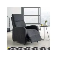 fauteuil relax manuel en tissu gris - cadix - l 66 x l 82 x h 103 cm