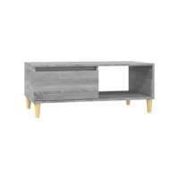 table de salon sonoma gris 90x50x36,5 cm bois d'ingénierie
