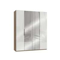 armoire penderie lisea 2 portes verre blanc 2 portes miroir 200 x 236 cm ht 20100891768