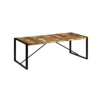 table à manger table à dîner  220x100x75 cm bois de récupération solide meuble pro frco57963