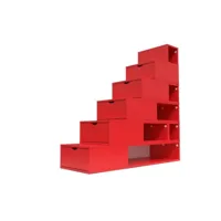 escalier cube de rangement hauteur 150cm  rouge esc150-red