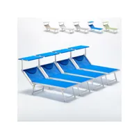 4 bains de soleil professionnels transats de plage aluminium italia beach and garden design