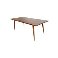 table de salle à manger massive mystic living 160cm marron or en acacia au design rétro
