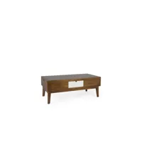table basse 2 tiroirs bois bronze marron 115x60x45cm - bois-bronze - décoration d'autrefois