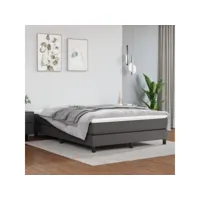 matelas de lit relaxant à ressorts ensachés gris 140x200x20cm similicuir
