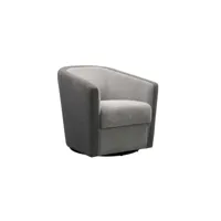 fauteuil cabriolet pivotant tissu gris clair-foncé - jacques - l 74 x l 76 x h 73 cm - neuf