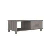 table de salon hamar gris clair 100x55x35 cm bois massif de pin