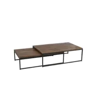 tables basses gigogne en bois et métal - allen 78553