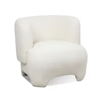 fauteuil rembourré - fauteuil en tissu bouclé - magnolia blanc