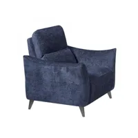 fauteuil relaxation électrique design attitude tissu chenillé bleu nuit 20101000927