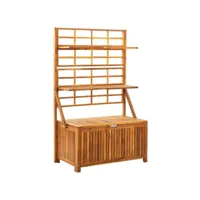 boîte de rangement avec treillis, armoire de rangement d'extérieur 99x55x160cm bois acacia solide pewv54444 meuble pro