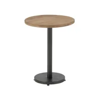table appoint bar rond  metal/bois marron