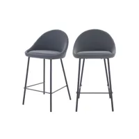 chaise de bar mi-hauteur misty grise 65cm (lot de 2)
