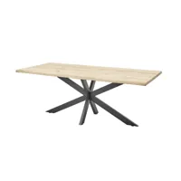 libertad - table à manger - bois et noir - 200 cm - lisa design - noir et bois