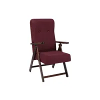 fauteuil inclinable en bois en tissu gris tourterelle l - molisana