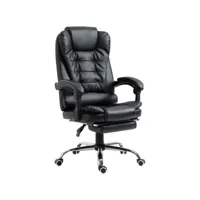 fauteuil de bureau fauteuil manager grand confort réglable dossier inclinable repose-pied revêtement synthétique noir