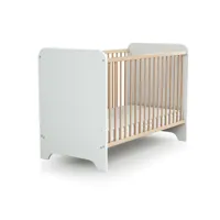 at4 -  lit bébé en bois carrousel blanc et hêtre verni 60 x 120 cm 47688610 209