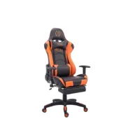 fauteuil de bureau ergonomique dossier réglable avec repose-pieds simili-cuir noir/orange bur10130
