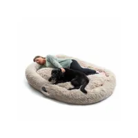 lit de chien pour humains  human dog bed xxl innovagoods beige
