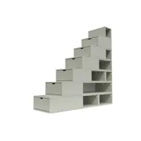 escalier cube de rangement hauteur 175 cm  moka esc175-moka