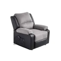 paris prix - fauteuil de relaxation electrique ota 96cm noir & gris