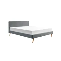 cadre de lit lodi avec sommier à lattes - gris foncé, largeur - 160 cm