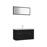 colonne salle de bain - moderne ensemble de meubles de salle de bain noir aggloméré fr2024
