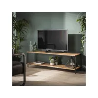 meuble tv industriel en acacia massif naturel 150 cm marjorie