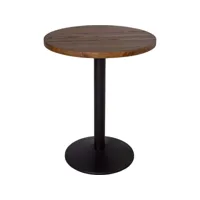 table bistrot ronde plateau en bois d'orme 60 x 75 cm