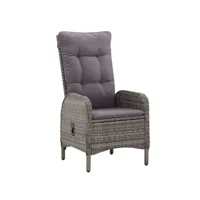 chaise de jardin polyester et résine tressée gris daget - lot de 2