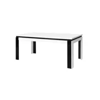 table salle à manger lina 160cm . coloris blanc et noir. table 4 personnes. design moderne.