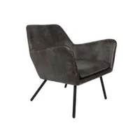 alabama - fauteuil de salon aspect cuir vintage noir
