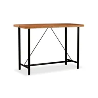 table de bar table haute  table de cuisine bois massif d'acacia 150x70x107 cm meuble pro frco32503
