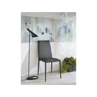 chaise en similicuir gris foncé 40x42x96h cm