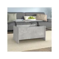 table basse table de salon  bout de canapé gris béton 80x55,5x41,5 cm bois d'ingénierie meuble pro frco47320