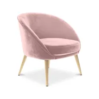 fauteuil design - revêtu de velours - pimba rose clair