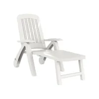 transat chaise longue bain de soleil lit de jardin terrasse meuble d'extérieur pliable polypropylène gris helloshop26 02_0012881