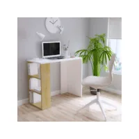 homemania bureau rosa - avec des étagères - du bureau, du studio, de la pièce - blanc, chêne en bois, 90 x 40 x 75 cm